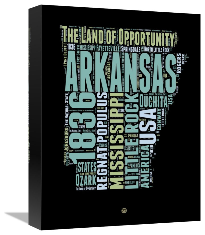 "Arkansas Word Cloud 1" Fine Art Print