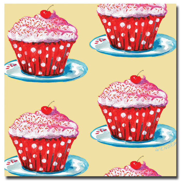 ''Cherry Cupcakes'' Canvas Art by Wendra