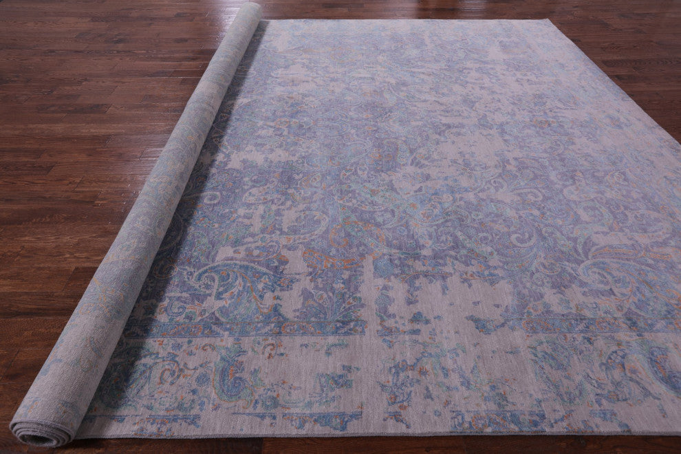 Wool and Silk Modern Handmade Rug 12' 0" X 15' 1" Q8858