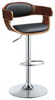 Acme Camila 3PC Swivel Adjustable 25-33 Stool Black PU and Walnut 96748