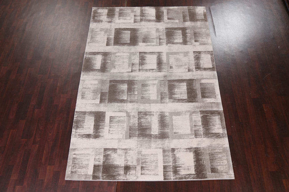 Geometric Transitional Oriental Turkish Rug Contemporary Carpet 7x10