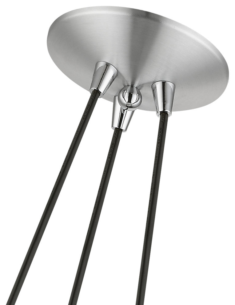 Livex Lighting 3 Light Polished Aluminum Globe Pendant