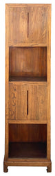 Raw Wood Slim Narrow Tall Open Display Storage Corner Cabinet Hcs7158
