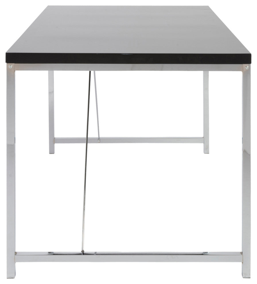 Gilbert Desk, Black With Chrome Steel Frame
