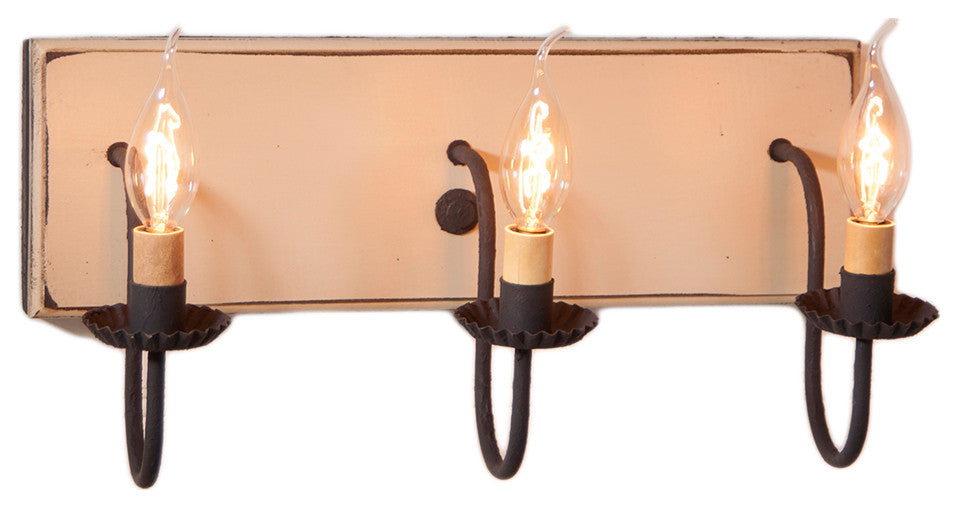 Three Arm Vanity Light, Sturbridge White