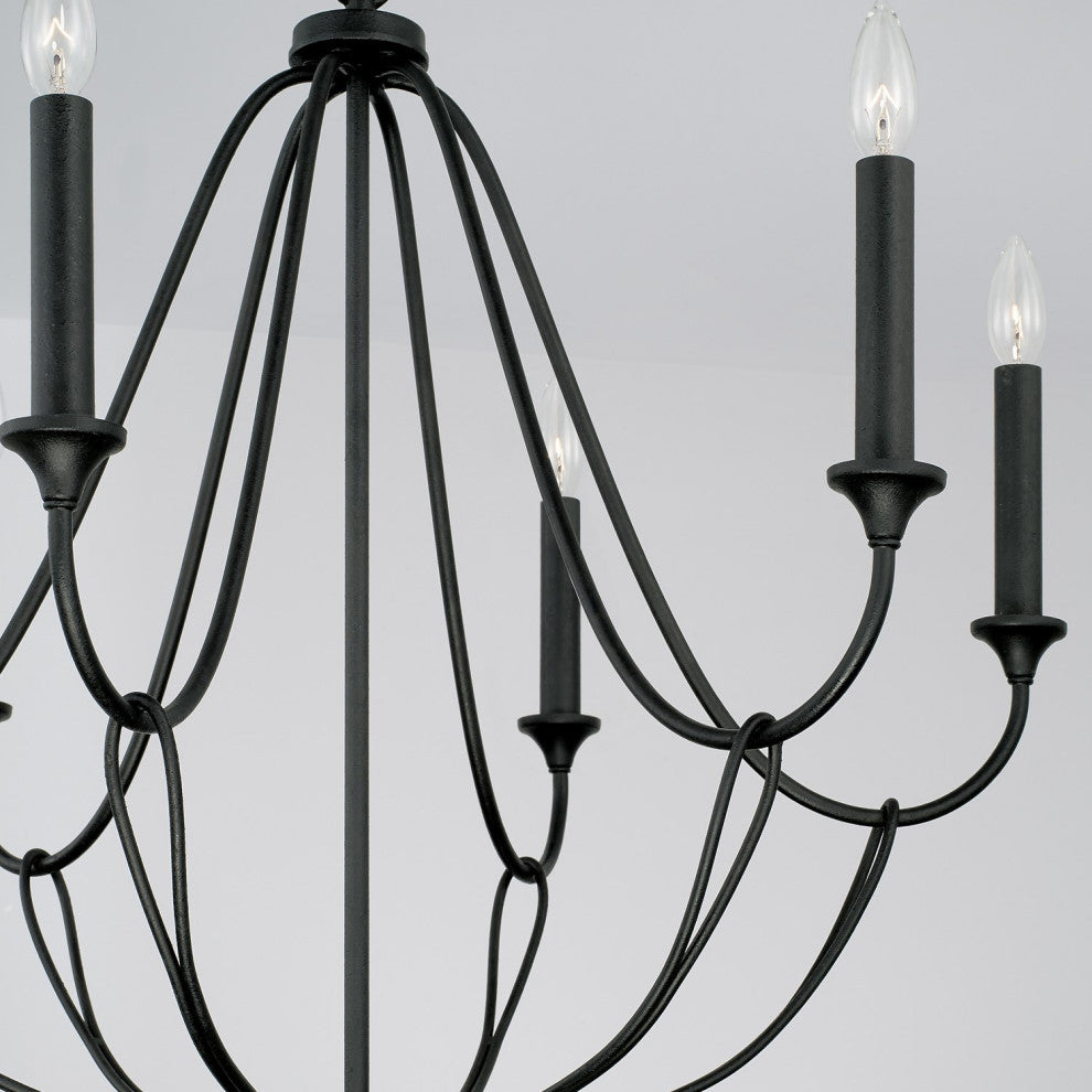 Capital Lighting Bentley 6-Light Chandelier 441661BI Black Iron