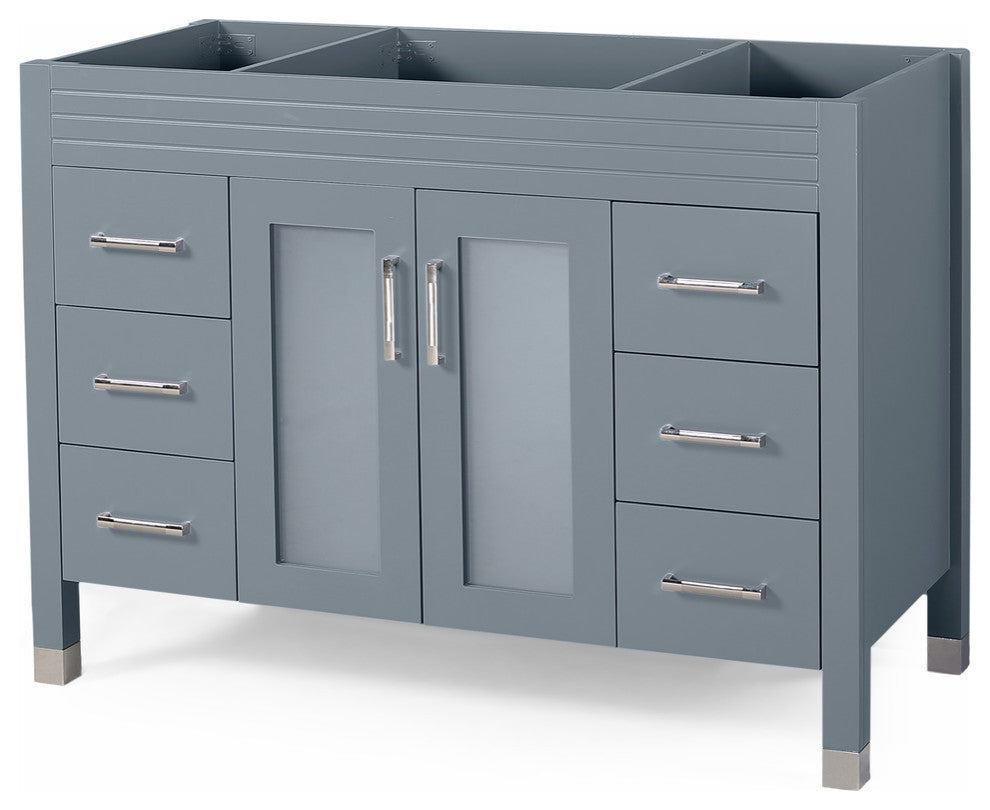 Taylor Contemporary 48" Wood Bathroom Vanity, Counter Top Not Included, Gray