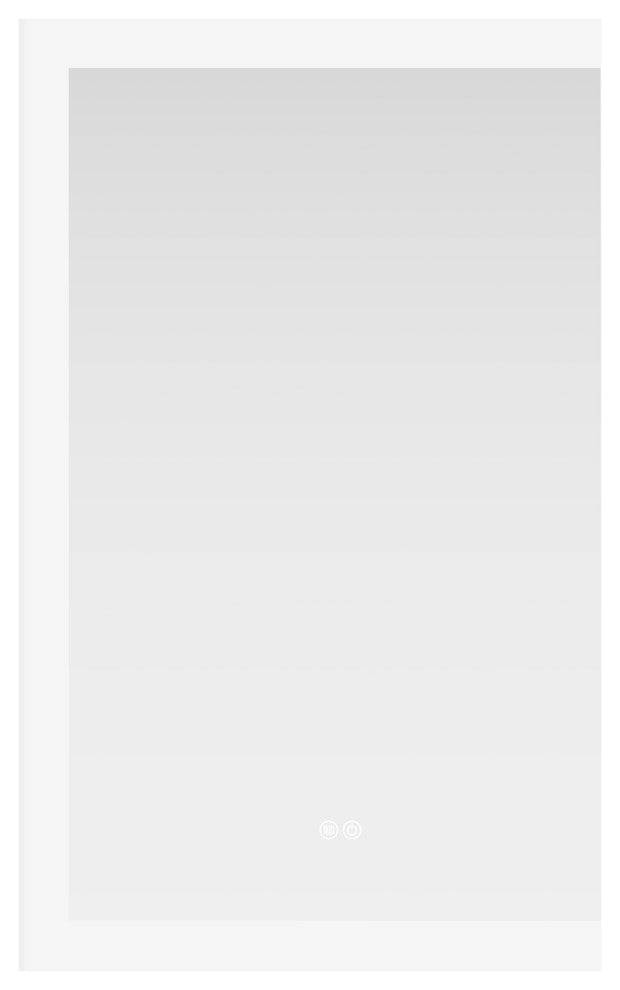 Beijing Rectangular Frameless LED Wall Bath Vanity Mirror, Acrylic, 24"w X 40"h