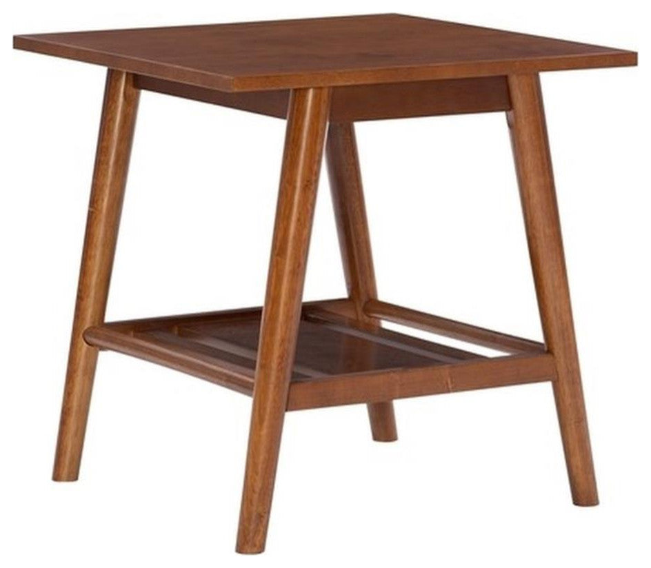 Linon Samantha Wood Accent End Table in Brown