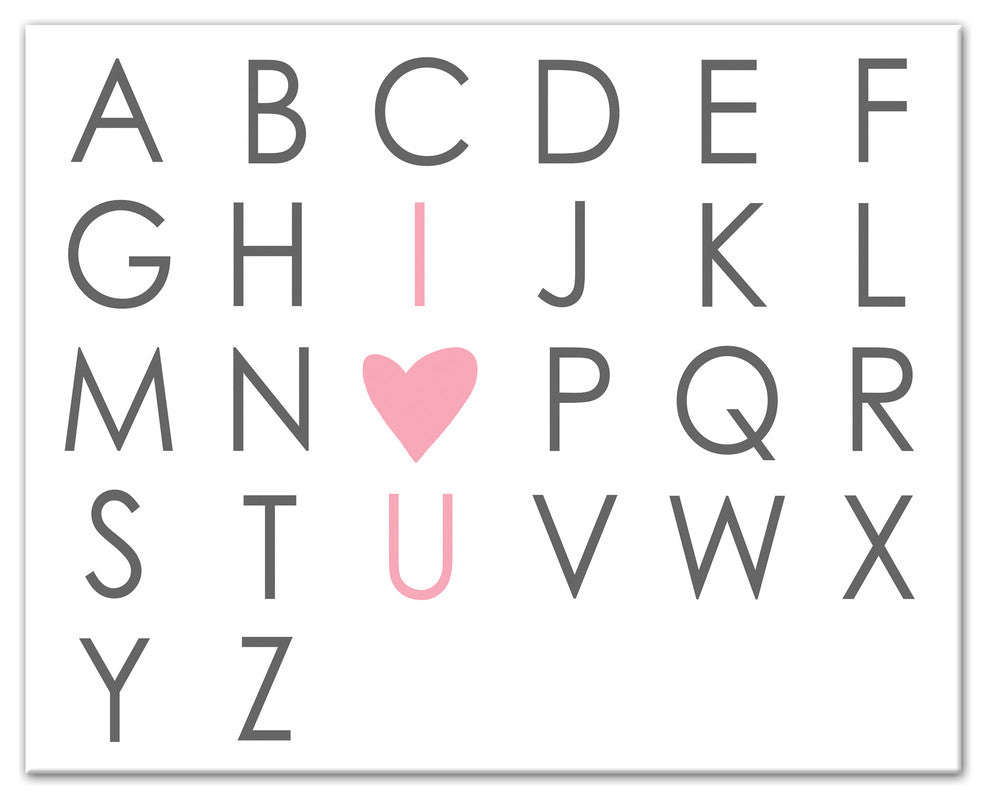 I Heart You Alphabet 16x20 Canvas Wall Art