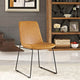 Modern Contemporary Dining Vinyl Side Chair, Tan, Vinyl Leather