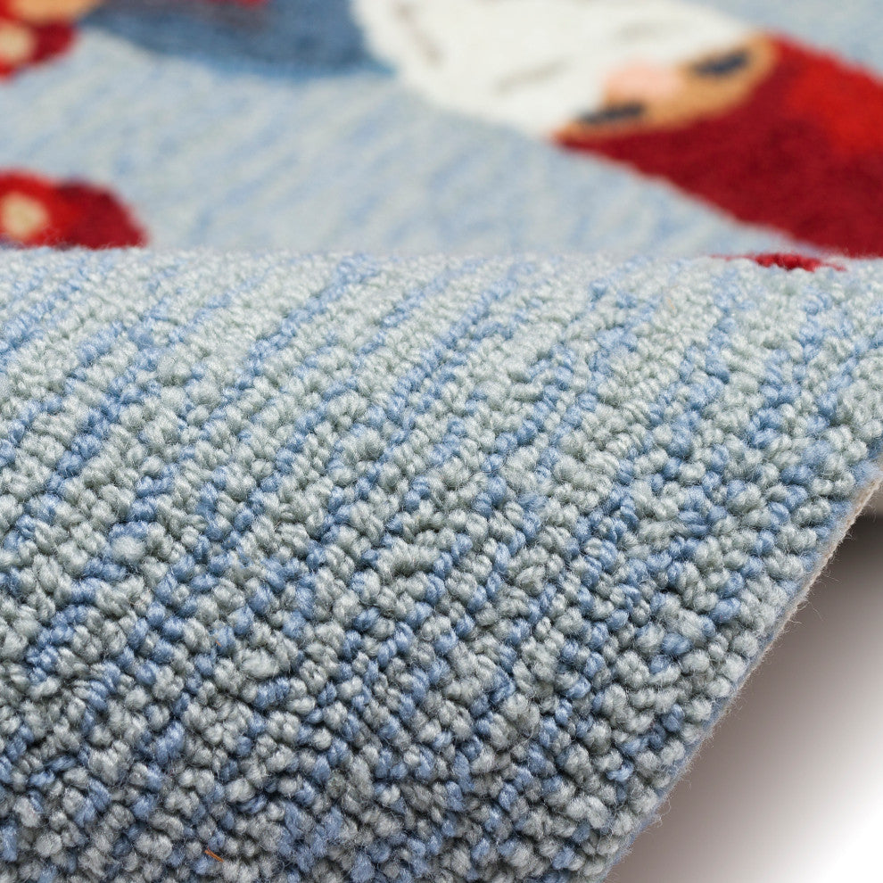 Frontporch Welcome Gnome Indoor/Outdoor Rug Blue 2'x3'