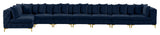 Tremblay Modular Sectional, Navy, L-Shaped, 8-Piece: Armless (6), Corner (2)