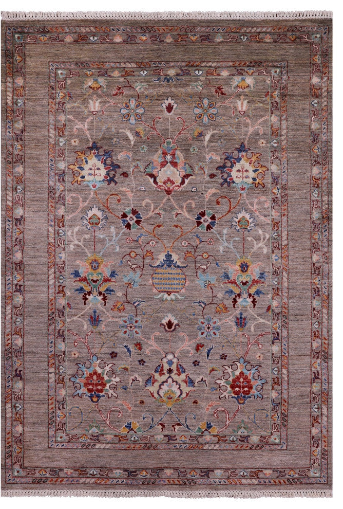 4' 11" X 7' 1" Persian Tabriz Hand-Knotted Rug Q10107