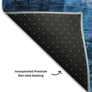 Premium Machine Washable Mayfield AMF560 Navy 9' x 12' Rug