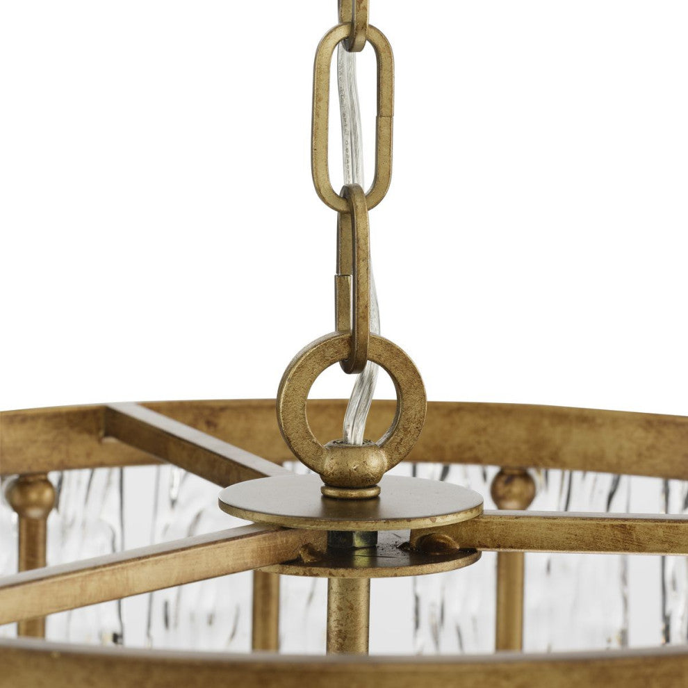 Chevall Collection 3-Light Modern Organic Pendant, Gold Ombre