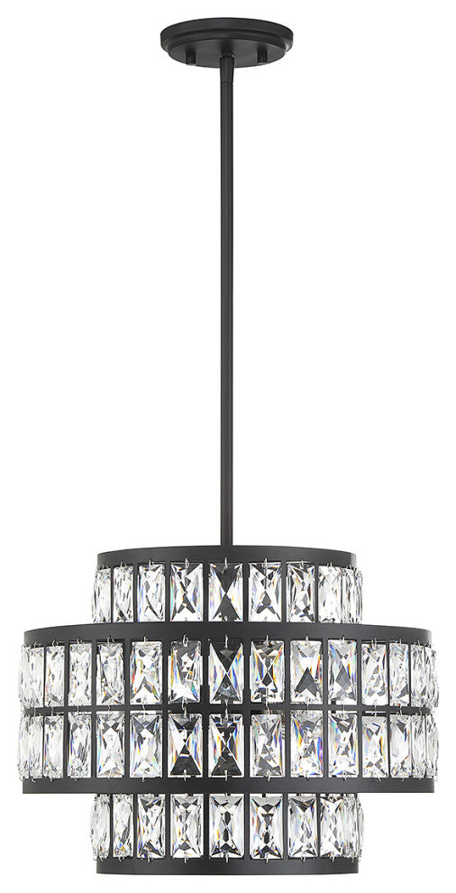 Renzo 3-Light Pendant, Matte Black, Matte Black