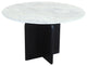 Lavaca 5-Piece Dining Set, 48" Round Dining Table and 2 Sets of Gray Chairs
