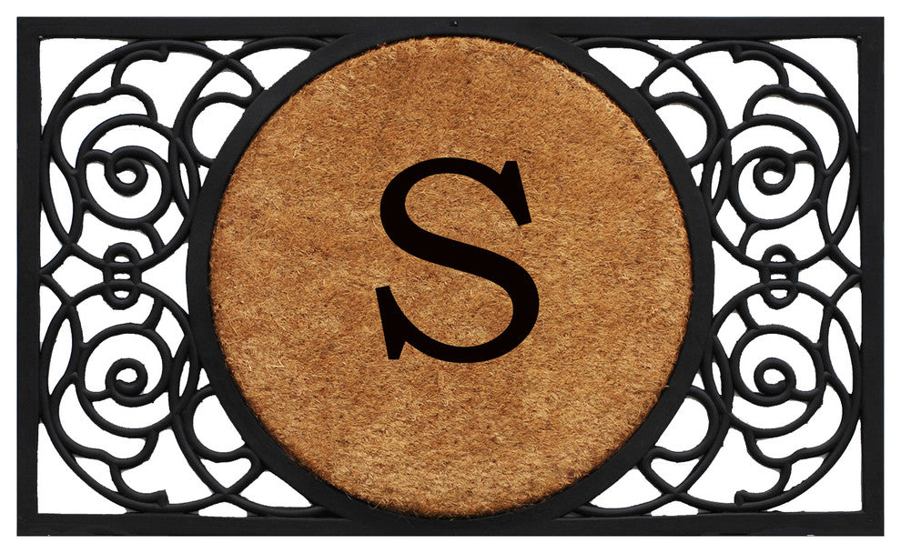 Armada Circle Monogram Doormat 18"x30", Letter S