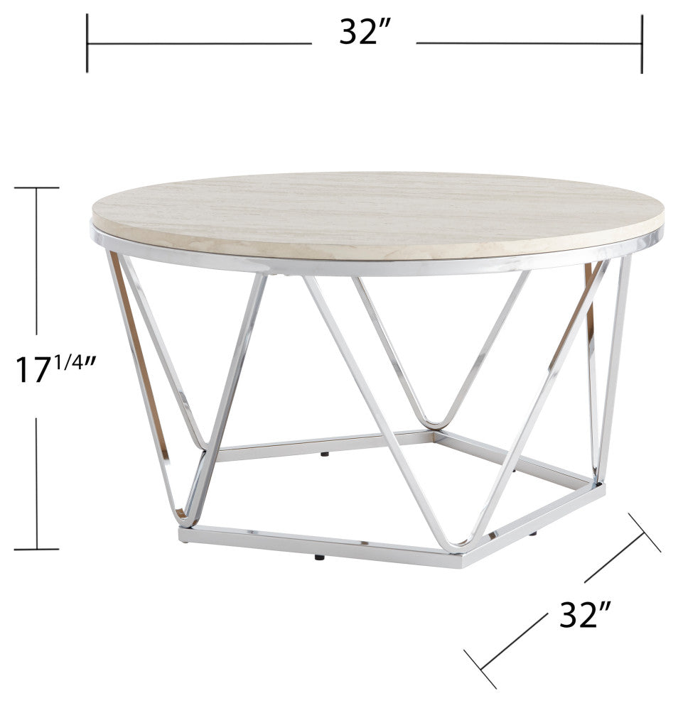 Dorking Faux Stone Round Coffee Table