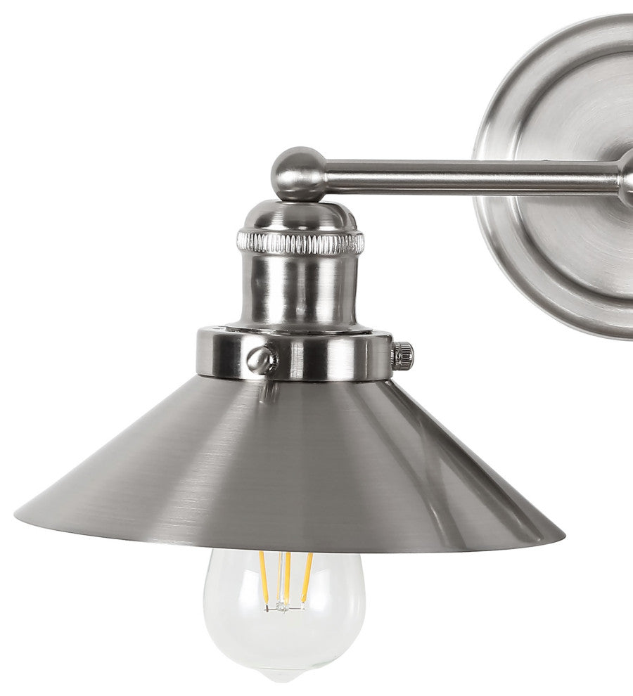 June Metal Shade Sconce, Nickel, 3-Light