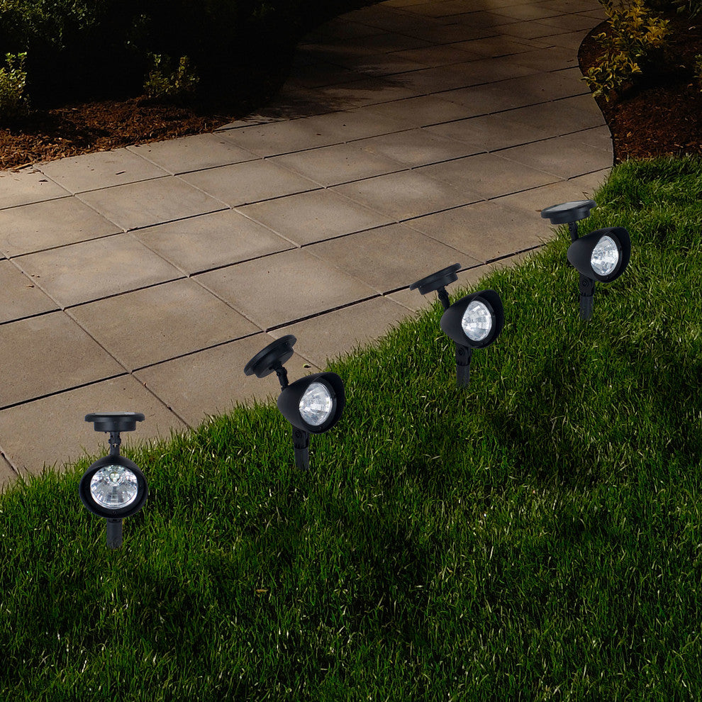 Pure Garden Solar Powered LED Stake Lights for Outdoor, Set of 4