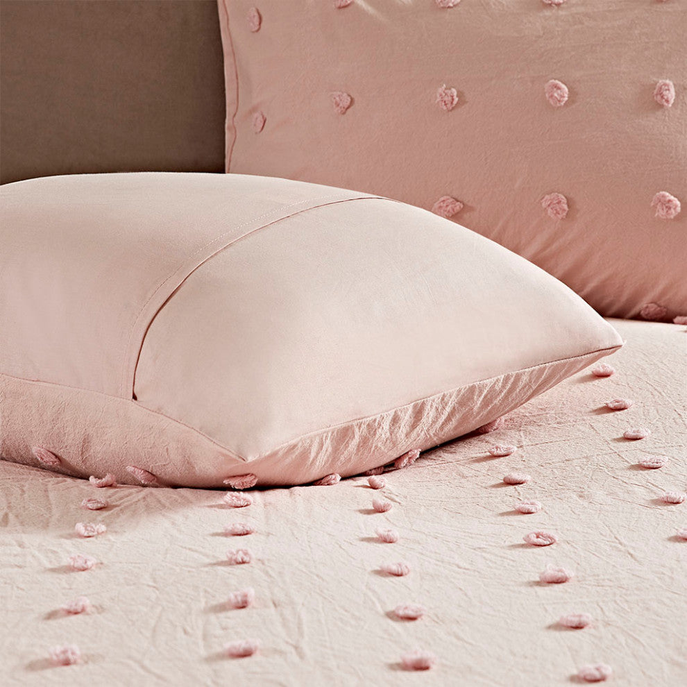 Urban Habitat Brooklyn Pom-Pom 7-Piece Duvet Cover Set, Pink