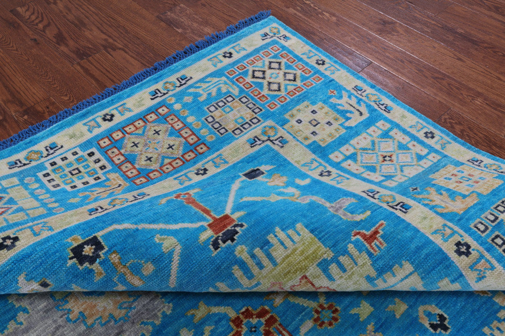 Hand Knotted Turkish Oushak Wool Rug 9' 2" X 11' 9" - Q15647