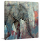 "Charging Elephant" Painting Print on Wrapped Canvas, 24x24