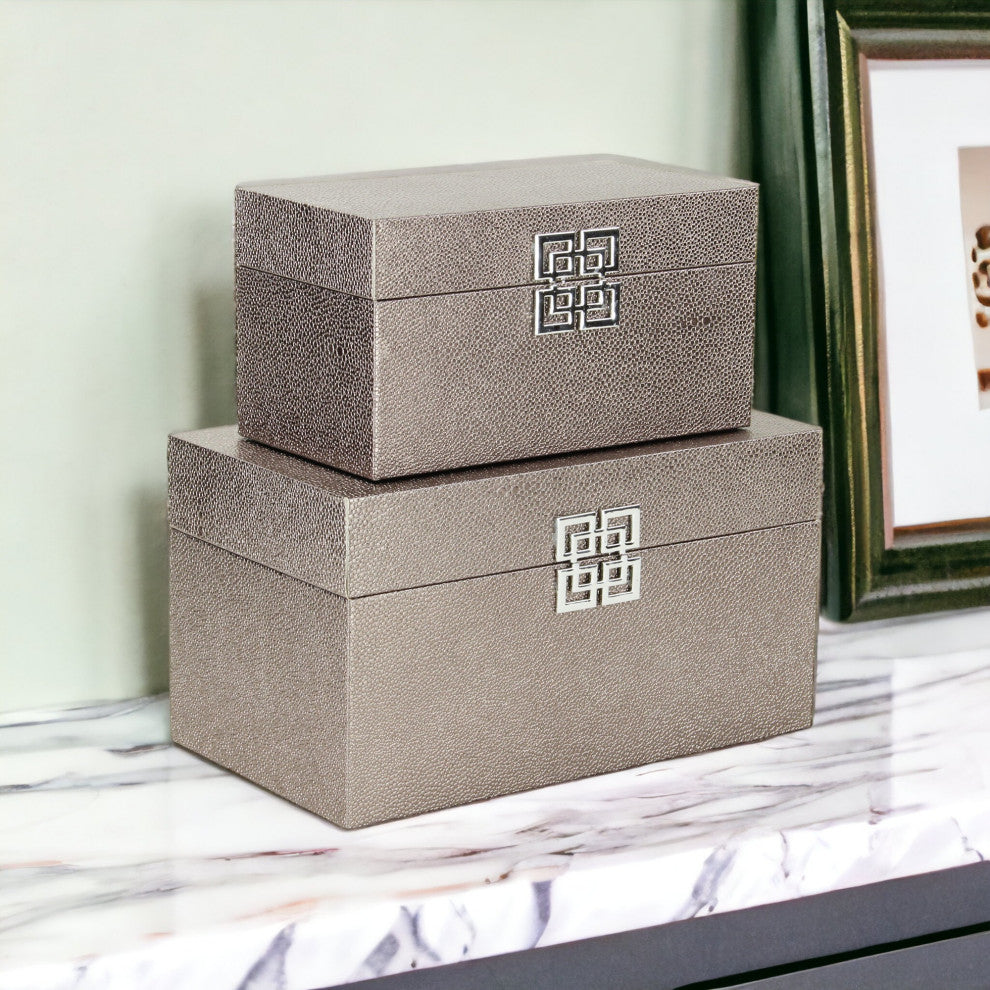 Galena "Double Happiness" Faux Shagreen Box Set, Rose Gold