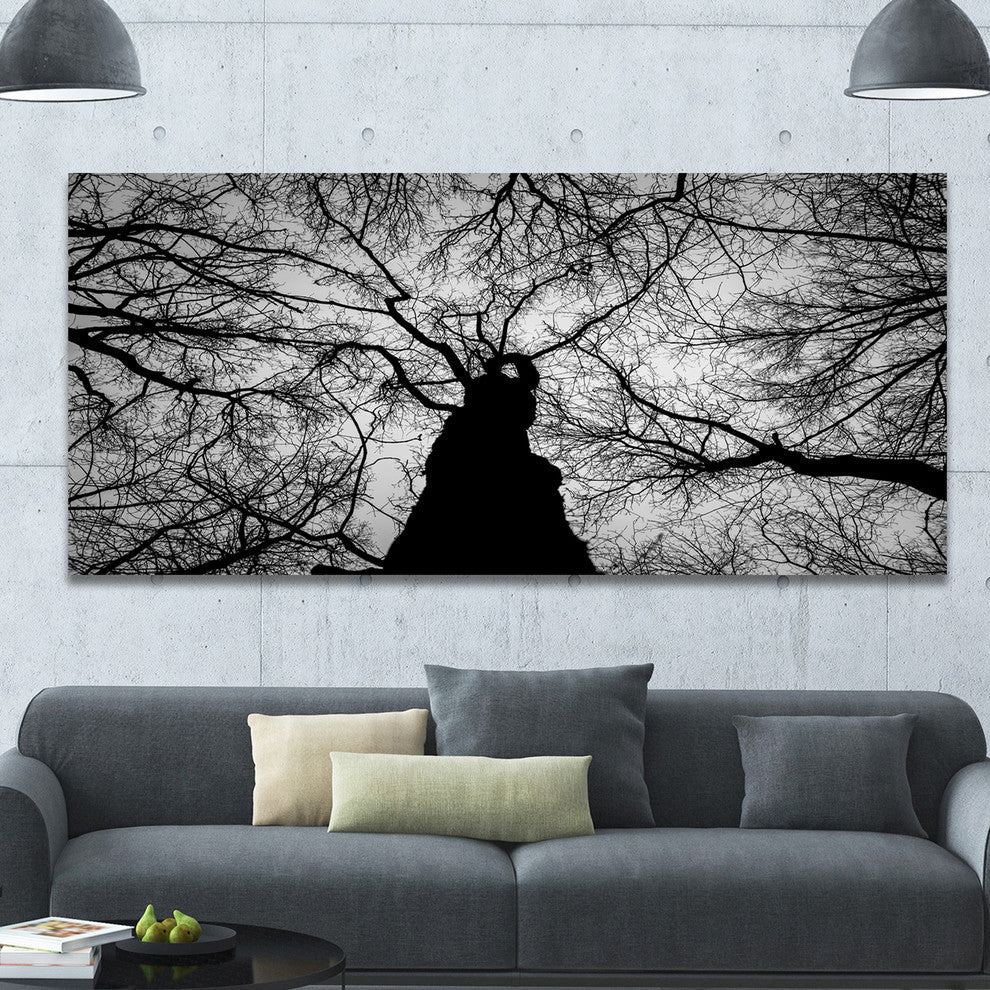 Hoto of Winter Branches, Landscape Canvas Art Print, 60"x28"
