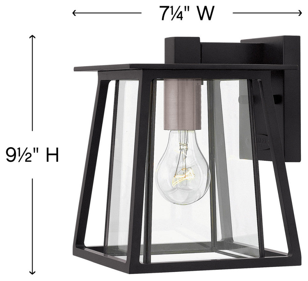 Hinkley Walker Small Wall Mount Lantern, Black