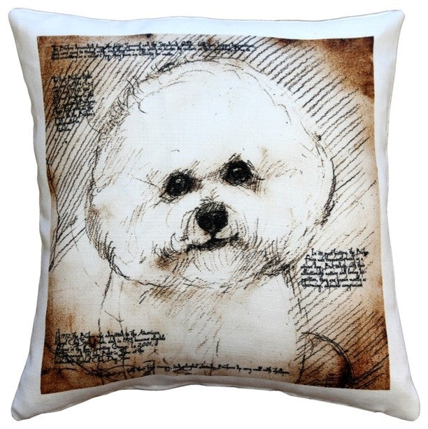 Leonardo's Dogs Bichon Dog Pillow