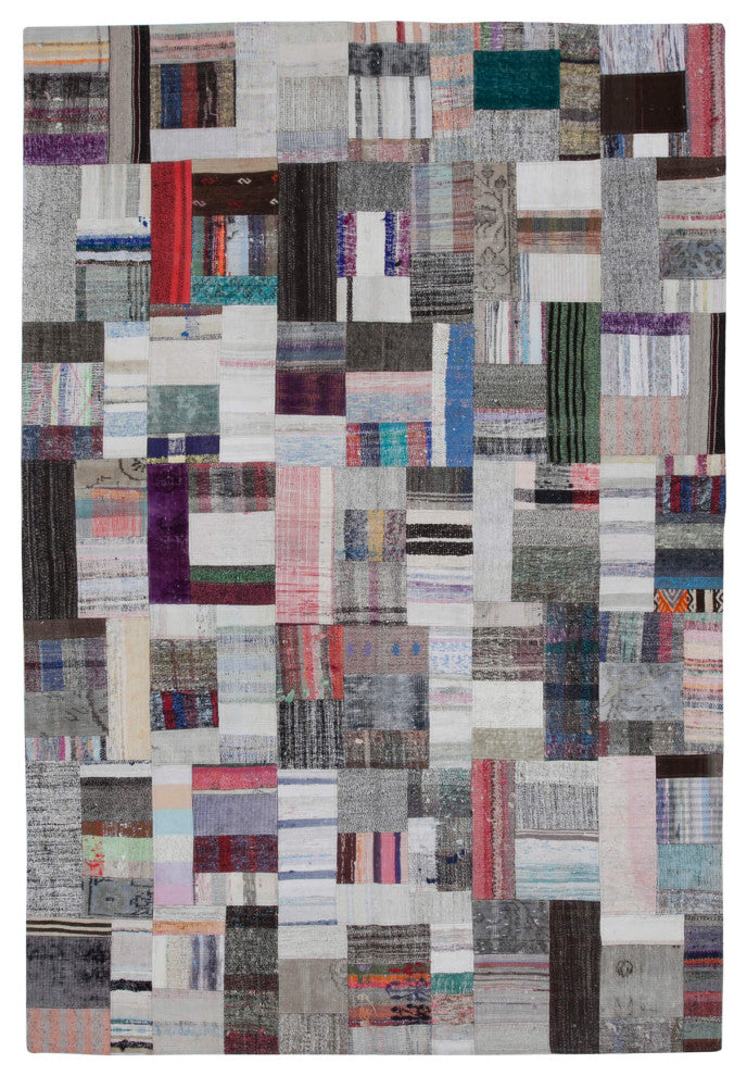 Rug N Carpet - Handmade Turkish 6' 10'' x 10' 0'' Vintage Patchwork Kilim Rug