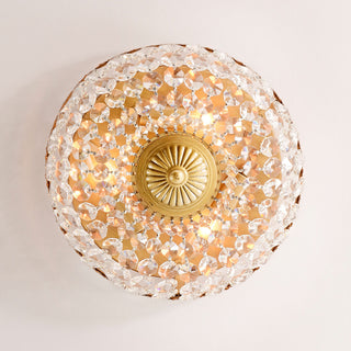Jessica Brushed Brass 3-Light Crystal Basket Flush Mount