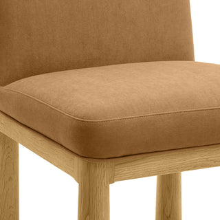 Tiara Velvet Oak Dining Chair, Cognac