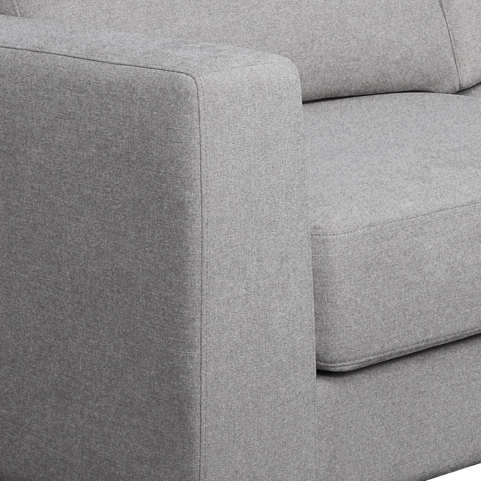 Elizabeth Stain-Resistant Fabric Sofa, Light Gray