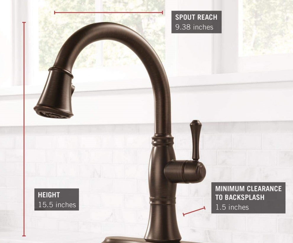 Traditional Kitchen Faucet, Pull Out Dual Function Spray Head, Venetian Bronze