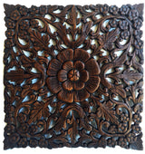 Square Hand Carved Teak Panel