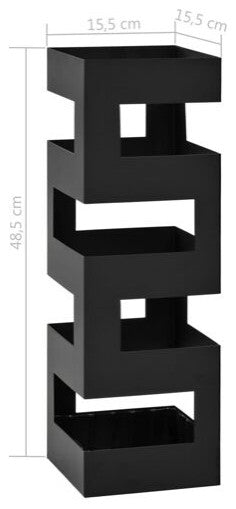 vidaXL Umbrella Stand Black Powder-coated steel Modern Umbrella Stand