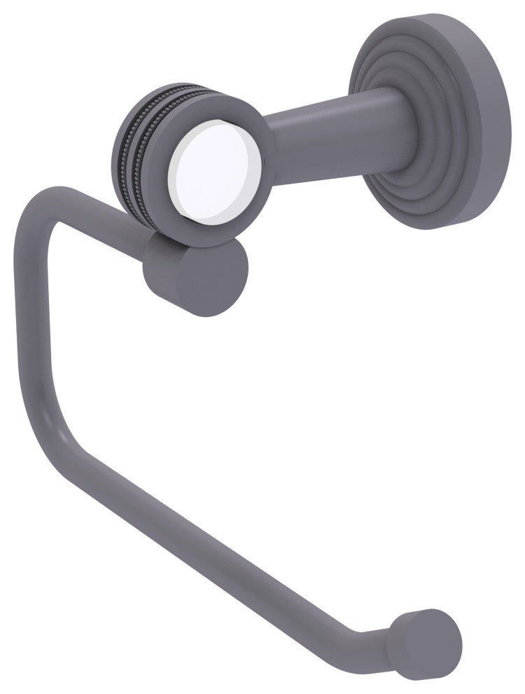 Pacific Beach Euro Style Dotted Accent Toilet Tissue Holder, Matte Gray