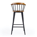 Merrick Wood and Iron Spindle Bar Stool