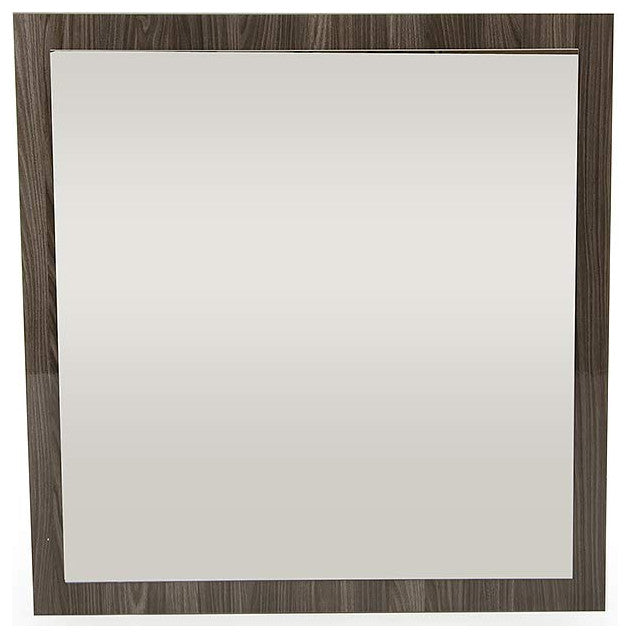 41" Grey MDF  Veneer  and Glass Mirror