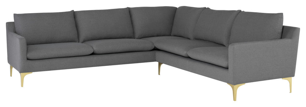 Anders Slate Grey Fabric Sectional Sofa, HGSC831