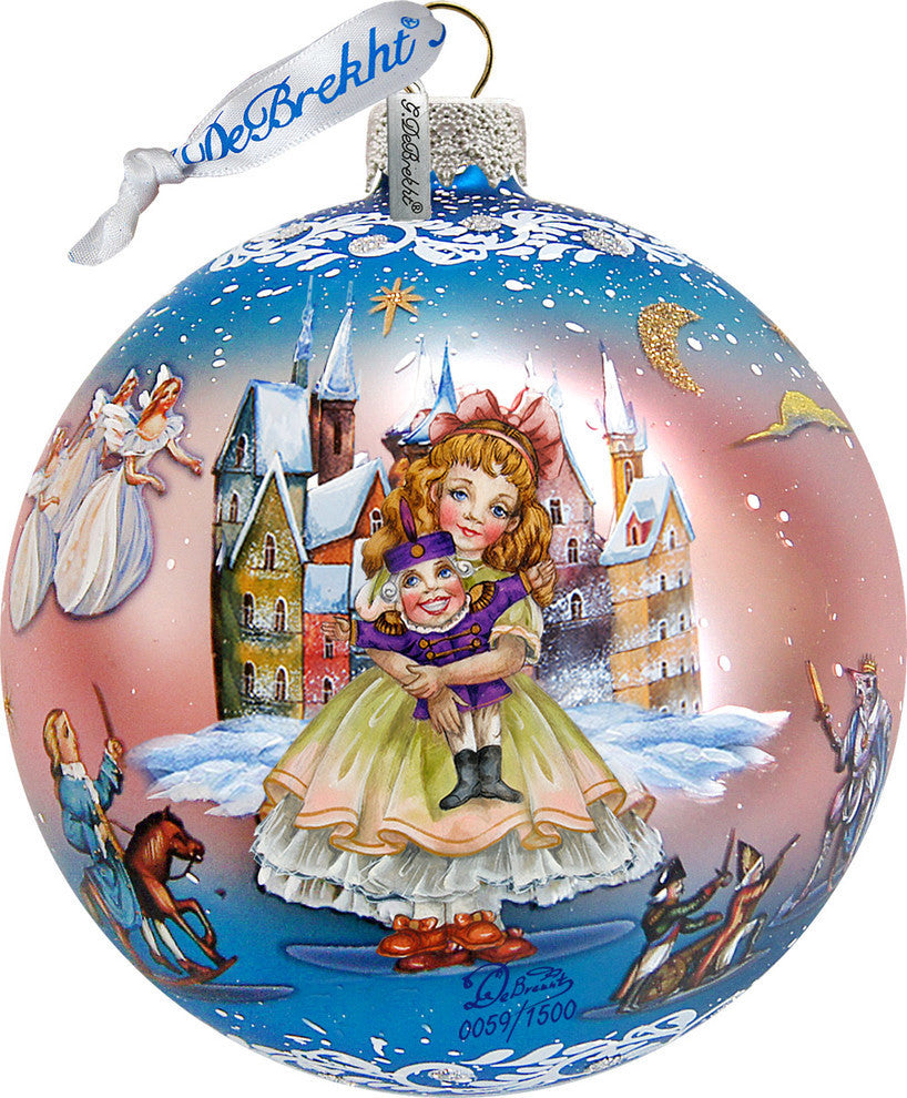 Hand Painted Scenic Glass Ornament Nutcracker Fairytale Ball, Limited Edition