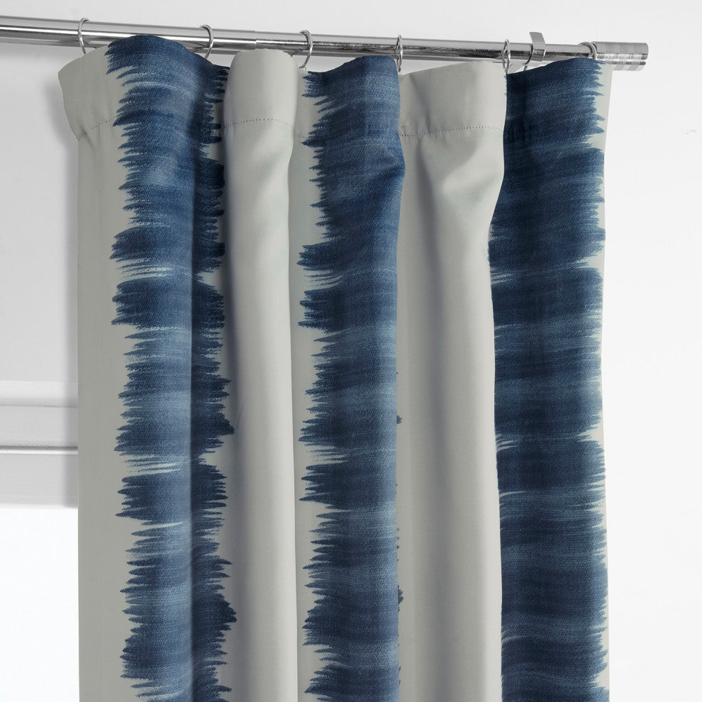 Flambe Blue Blackout Room Darkening Curtain, Set of 2, 50"x120"