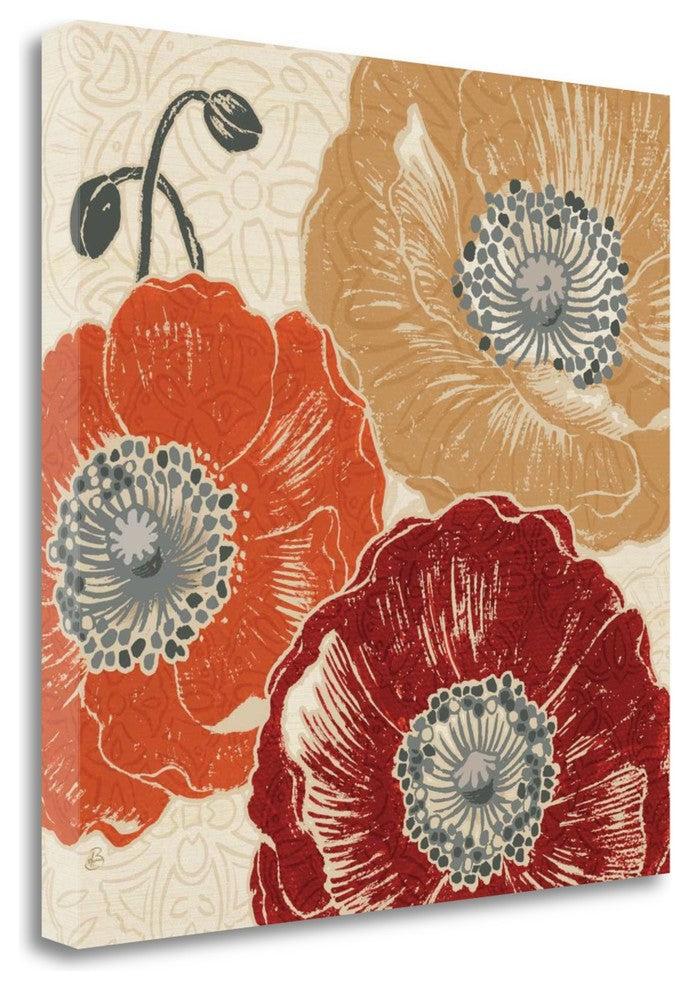 "A Poppys Touch III" By Daphne Brissonnet, Giclee Print on Gallery Wrap Canvas