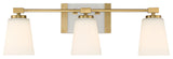 Darby 3-Light Bathroom Vanity Light, Warm Brass
