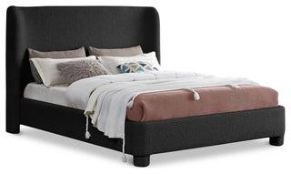 Penny Bed, Black, Queen, Boucle Fabric