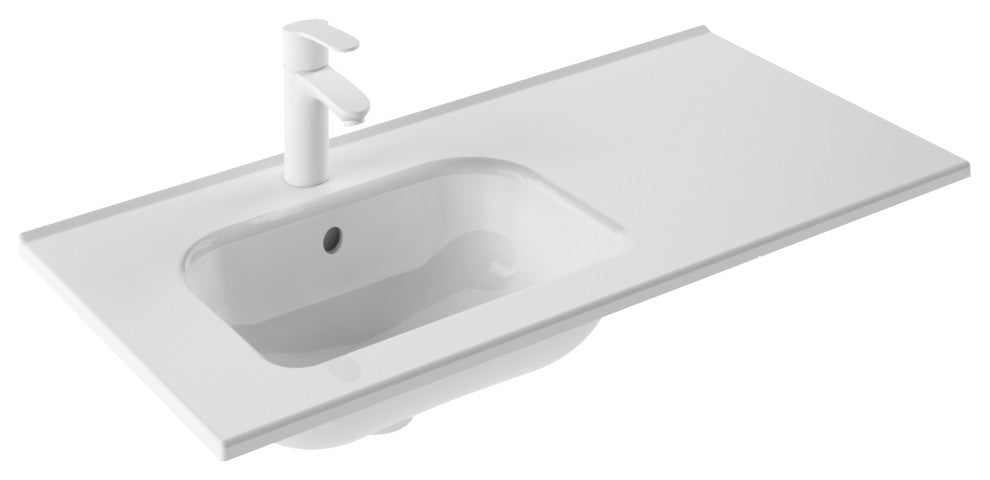 Ikon Modern Standing Bathroom Vanity, Matt Black, 40" 2dr+1d